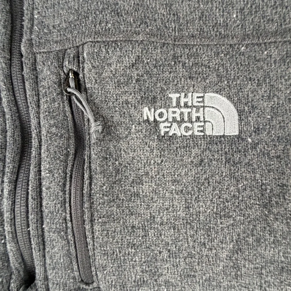 The North Face Gordon Lyons Quarter Zip Fleece Pullover Sweater Gray Mens Large
